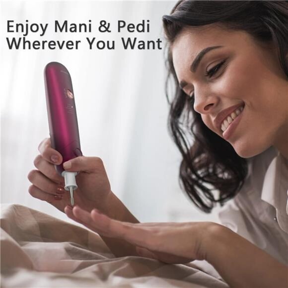 Professional Manicure Pedicure Set, Cordless Electric Nail File Kit,Rechargeable - Picture 6 of 7